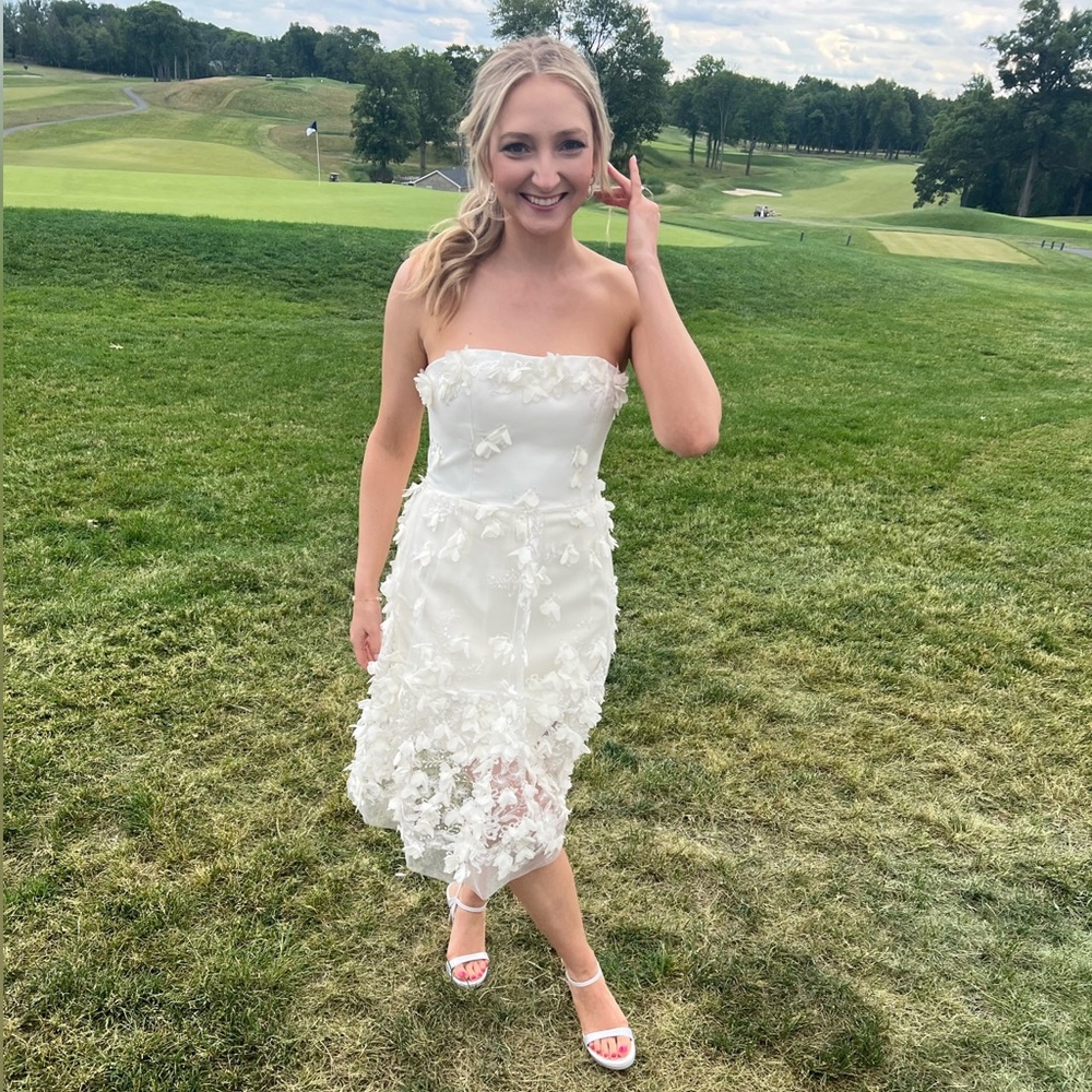 Helsi Audrey white dress with floral appliqué